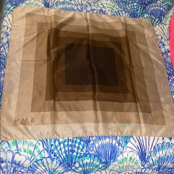 J. Micro Sancho Paris brown color block scarf JMS - Picture 3 of 3